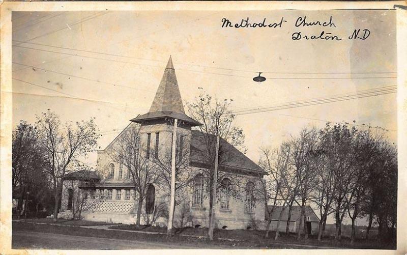 Drayton ND Methodist Church HOME_MADE Real Photo Postcard