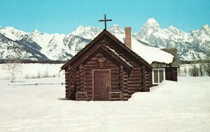 Vintage Postcard View of Winter Chapel of the Transfiguration Moose Wyoming WY