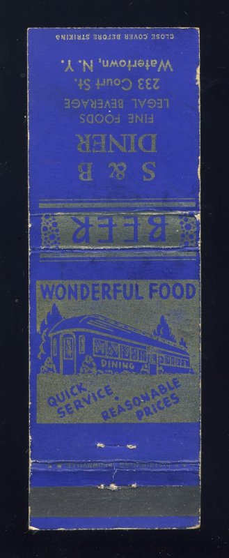 Watertown, New York/NY Matchcover, S & B Diner