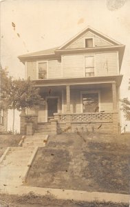 J2/ Canal Dover Ohio RPPC Postcard c1910 Home Residence Stairs 19