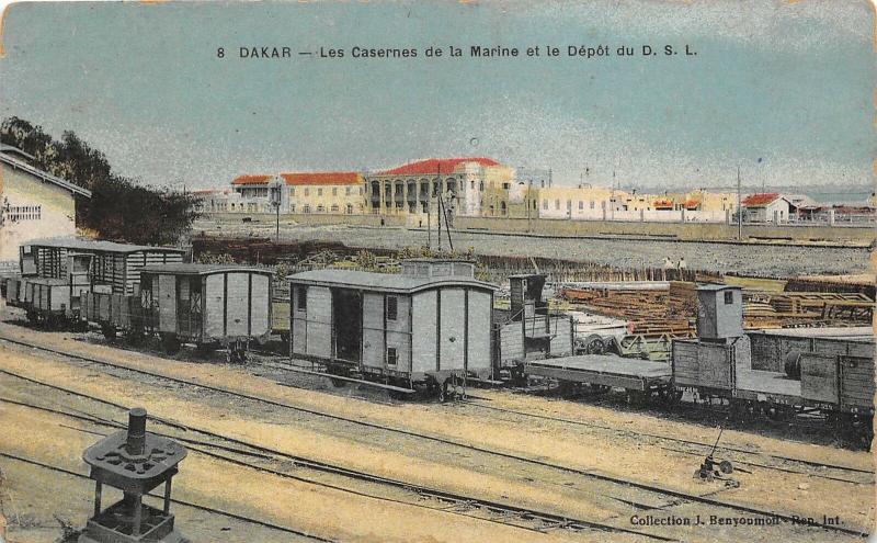 B91656 dakar senegal railway station train the barracks of the navy  africa 