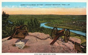 Vintage Postcard 1930's Garrity's Alabama Battery Lookout Mountain Tennessee TN