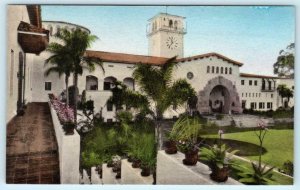 SANTA BARBARA, California CA ~ Handcolored COUNTY COURT HOUSE Albertype Postcard