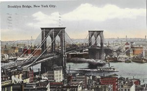 New York City & Brooklyn Bridge Mailed 1915