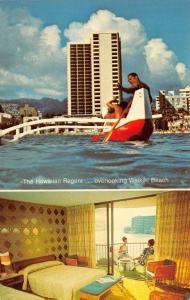HONOLULU, HI Hawaii HAWAIIAN REGENT Room Interior~Outrigger Boat Chrome Postcard