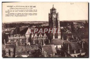 Old Postcard Nogent sur Seine Aube L'Eglise Saint Laurent