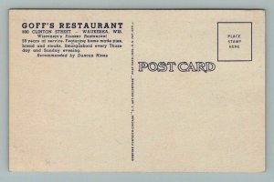 Goff's Restaurant, Waukesha, Wisconsin Postcard