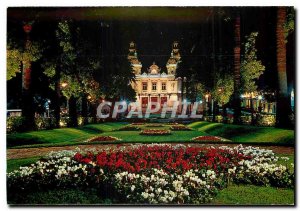 Old Postcard Monte Carlo Casino and night gardens