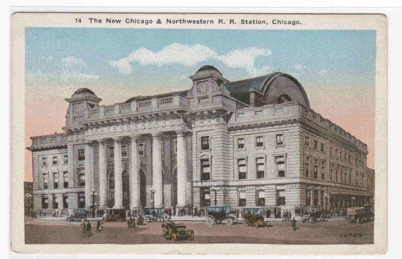 Chicago Northwestern Train Depot Chicago #2 postcard