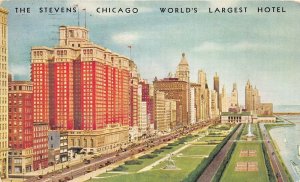 Chicago Illinois 1938 Postcard The Stevens World's Largest Hotel