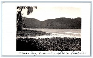 1937 Yacua Bay Paria Peninsula Palm Tree Venezuela RPPC Photo Posted Postcard 