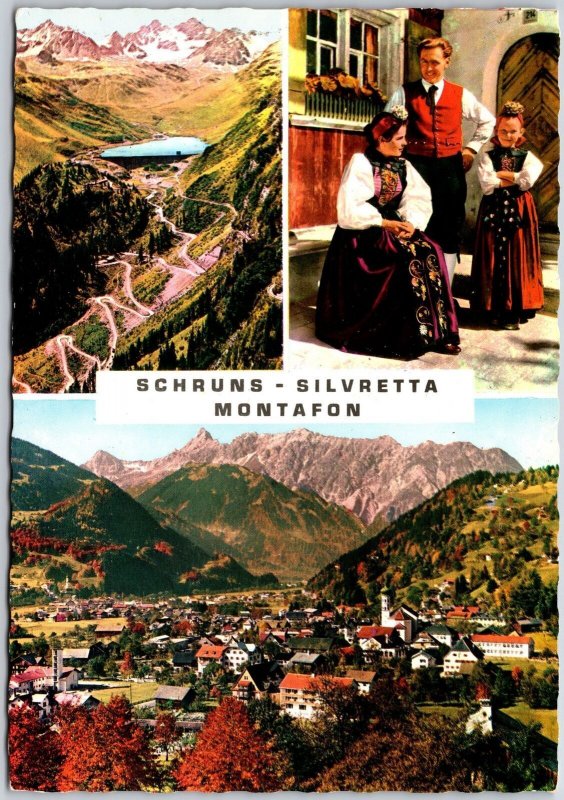 Schruns Silvretta Montafon Schruns, Austria Ski Area Mountain Trails Postcard