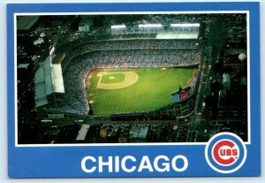 CHICAGO, IL~ Night WRIGLEY FIELD 1990 All Star Game 4x6 Baseball Cubs Postcard