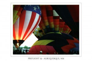 CONTINENTAL SIZE POSTCARD PREFLIGHT 25 HOT AIR BALLOONIING ALBUQUERQUE N.M.