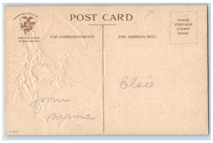 c1910's Christmas Three Gold Bells Holly Berries Clapsaddle (? ) Postcard