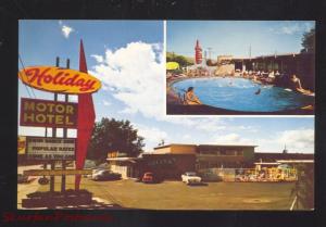 YAKIMA WASHINGTON HOLIDAY MOTOR HOTEL MORRIS MINOR CARS VINTAGE POSTCARD