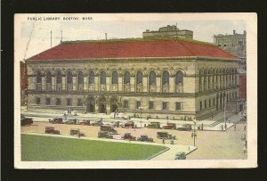 USA Postmark 1937 Newtonville Mass Boston Public Library Linen Postcard