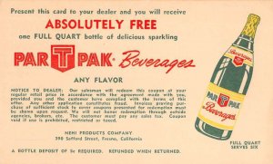 Fresno California Par T Pak Beverages Nehi Drink Advertising Postcard AA18059