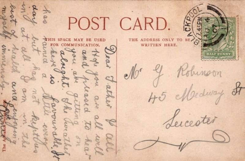 Lancashire Postcard - Blackpool From North Pier  SW18159