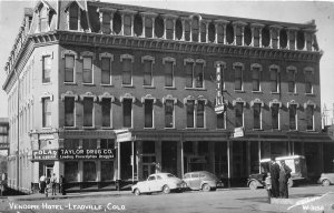 J36/ Leadville Colorado RPPC Postcard c1940s Hotel Building Drug Store 72