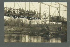 Delhi MINNESOTA RPPC 1914 BRIDGE COLLAPSE Disaster nr Redwood Falls Belview Echo 