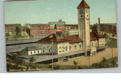 Baltimore MD Mount Royal Station c1910 Postcard