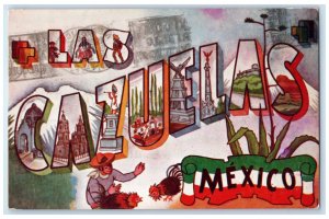 1955 Las Cazuelas Fonda Mexico City Mexico Big Letter Multiview Postcard