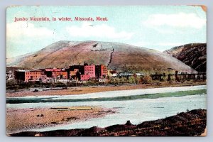 J97/ Missoula Montana Postcard c1910 Junbo Mountain Winter Buildings 386