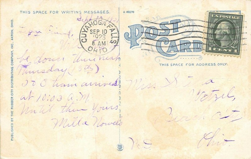 Akron Ohio 1923 Postcard Old Maid's Kitchen Rock Formation