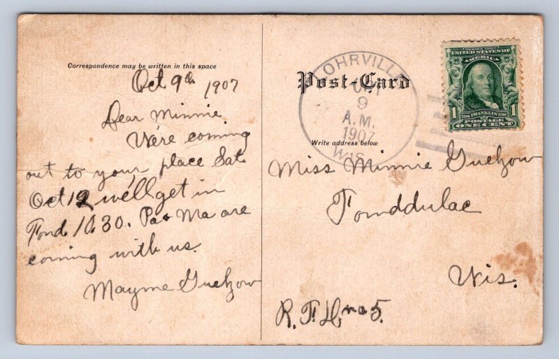 K2/ Berlin Wisconsin Postcard c1910 Cyclone Disaster Jordan House 528