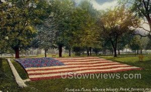 Floral Flag, Water Works Park - Detroit, Michigan MI Postcard
