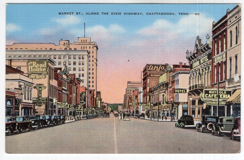 Chattanooga, Tenn, Market St., Along The Dixie Highway