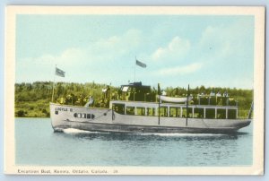 Kenora Ontario Canada Postcard Excursion Boat Argyle II c1930's Unposted Vintage