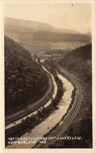 National Highway From Lover's Leap Real Photo Cumberland, Maryland USA