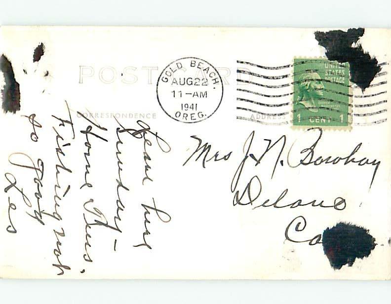 1941 rppc HIGHWAY BRIDGE Florence Oregon OR HM2369