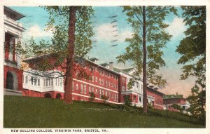 Vintage Postcard 1927 New Sullins College Virginia Park Bristol Virginia VA