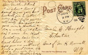 Greeting -   Good Wishes      (embossed, gold)