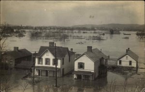 Homes in Flood Parkersburg WV Cancel c1910 Real Photo Postcard