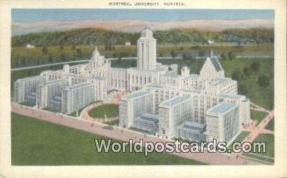 Montreal University Montreal Canada Unused 