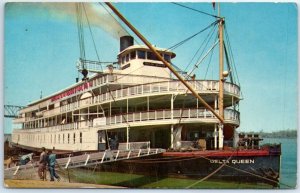 Postcard - The Delta Queen, A Mississippi River stern-wheel excursion steamer