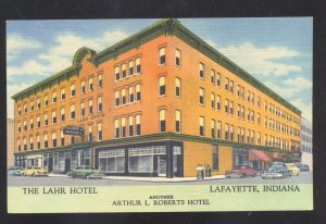 LAFAYETTE INDIANA THE LAHR HOTEL DOWNTOWN LINEN ADVERTISING POSTCARD