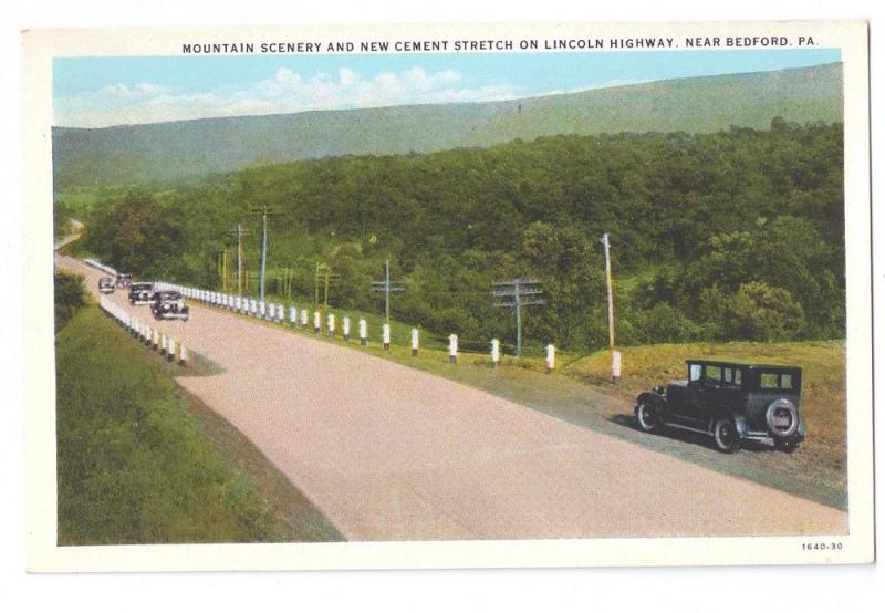 Lincoln Highway Rt 30 New Cement Stretch Cars Bedford PA