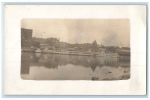 1918 Middle Raccoon River Town View Carroll Iowa IA RPPC Photo Posted Postcard