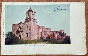 Unused Second Mission San Antonio Texas Picture on back LB