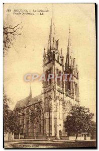 Old Postcard Moulins Cathedral West Facade