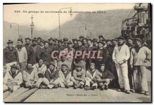 Old Postcard Boat A group of survivors of the disaster of Jena