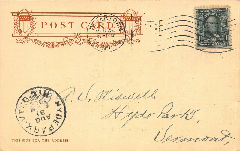 The Woodruff House, Watertown, N.Y., Early Postcard, Used in 1906