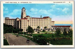 Vtg St Petersburg Florida FL Vinoy Park Hotel 1930s Linen View Postcard