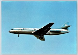 Airplane Postcard Luxembourg Luxair Airlines SE-210 Caravelle In Flight BP2