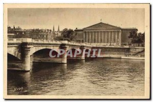 Old Postcard The Paris Chamber of Deputies and the Pont de la Concorde